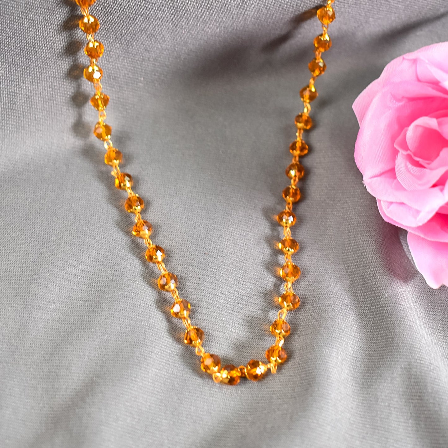 Orange Crystal Mala