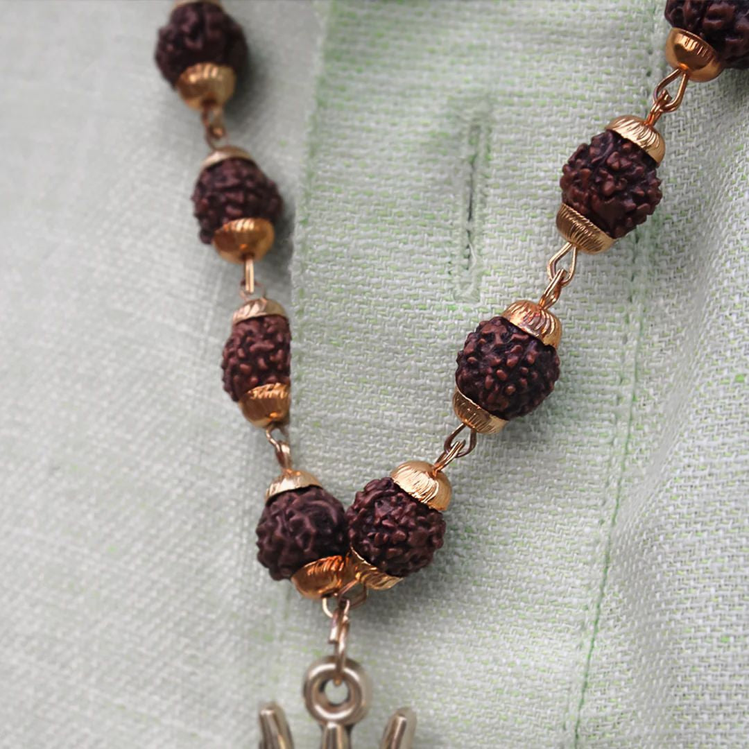 OM Shiva Trishool Rudraksha Necklace