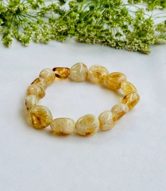 Natural Citrine Gemstone Crystal Bracelet