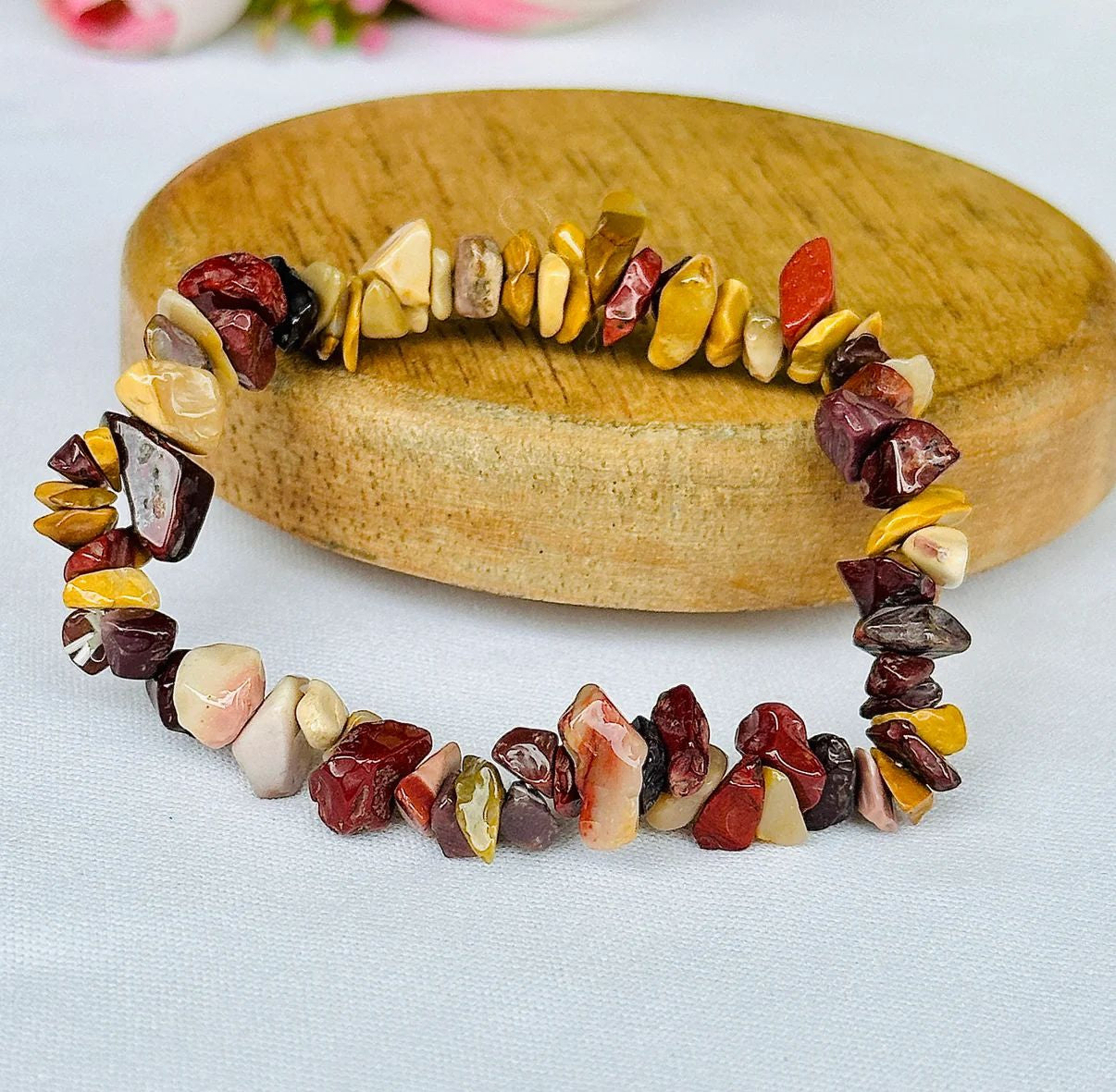 Mookaite Jasper Uncut Crystal Bracelet