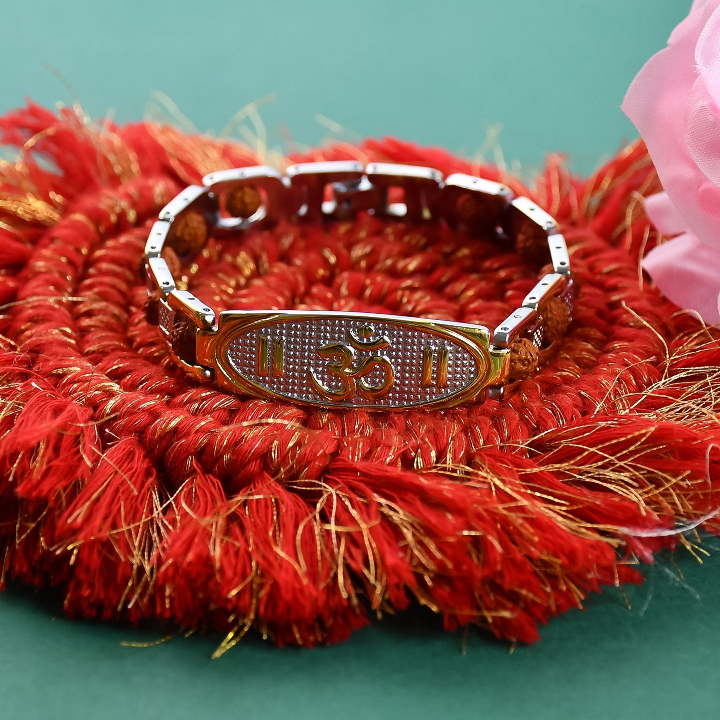 Om Bracelet with Rudraksha Beads