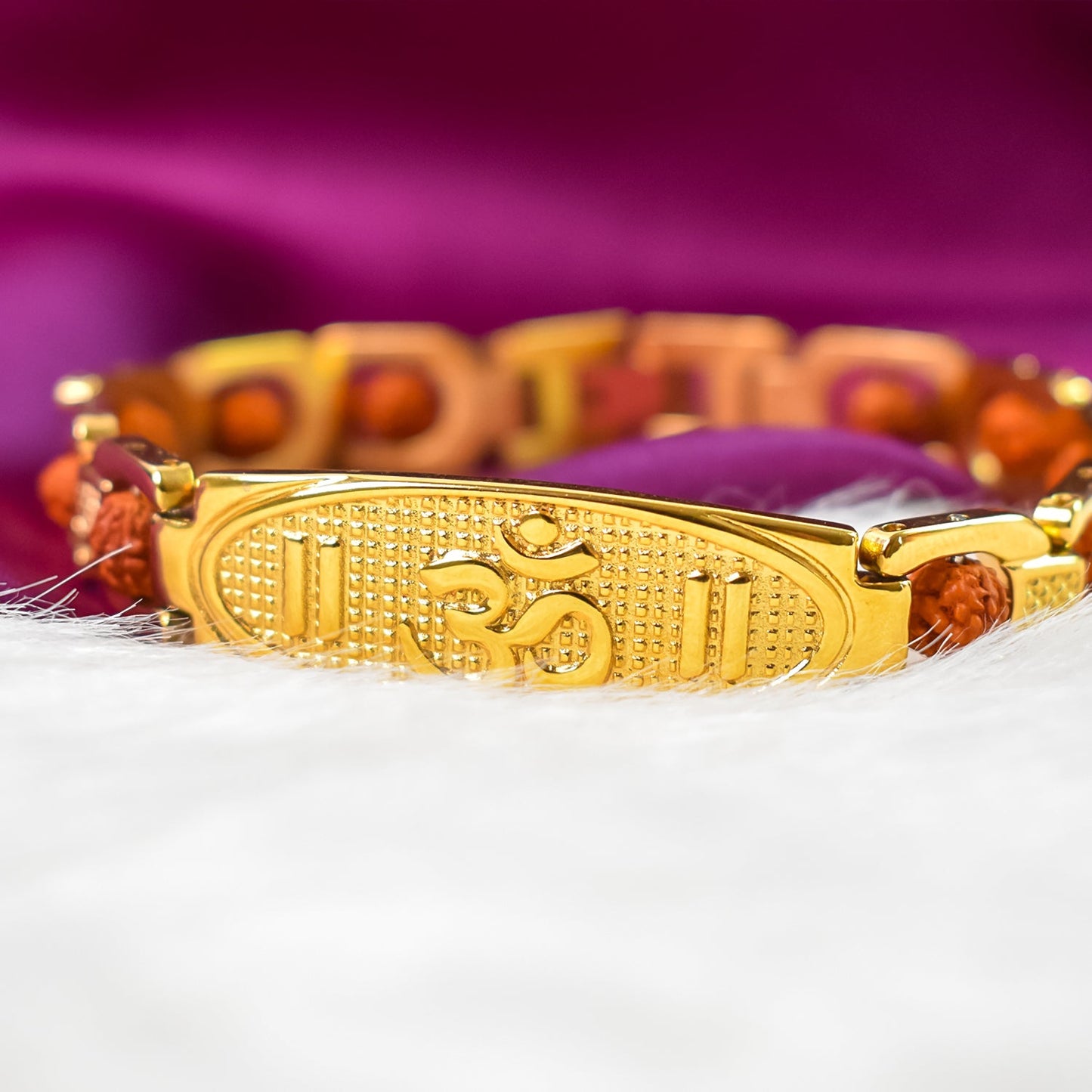 Om Name Bracelet with Rudraksha