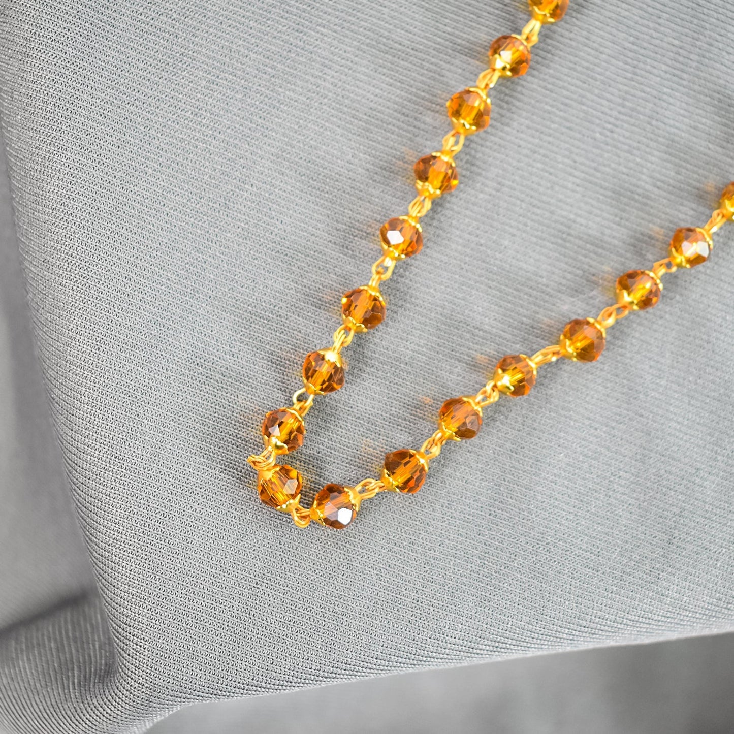 Orange Crystal Mala