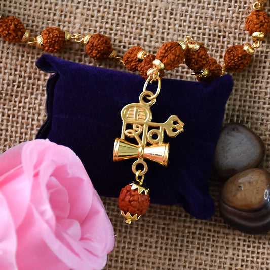 Shiv Pendant with Rudraksha Mala