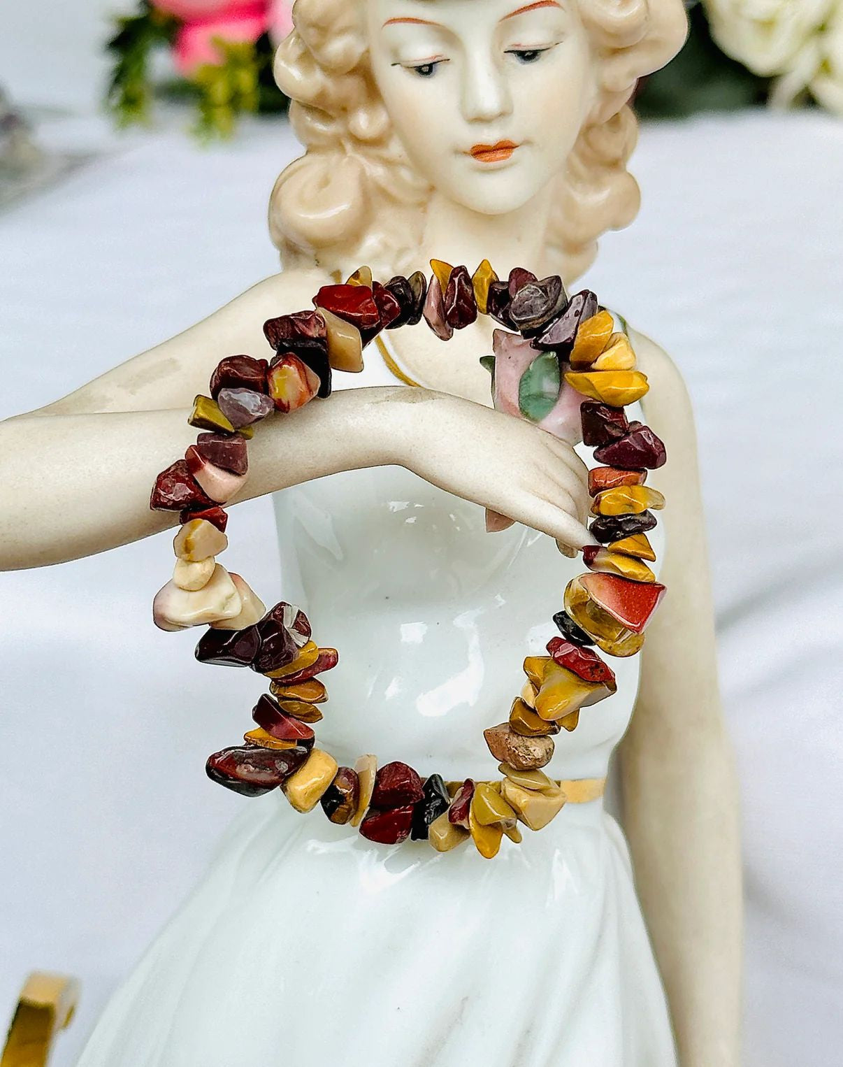 Mookaite Jasper Uncut Crystal Bracelet