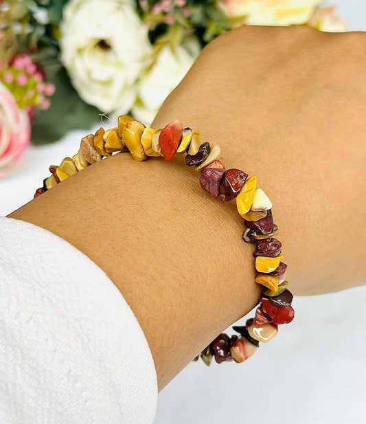 Mookaite Jasper Uncut Crystal Bracelet