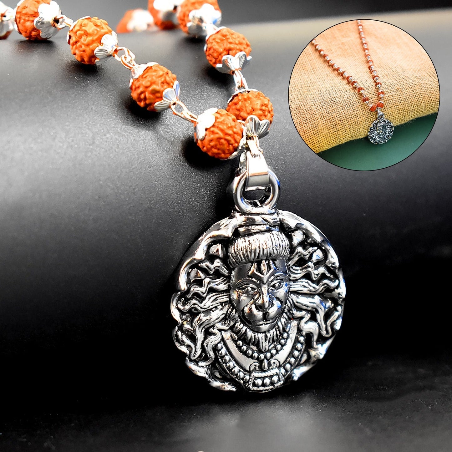 Rudraksha & Hanumanji Pendeant Chain