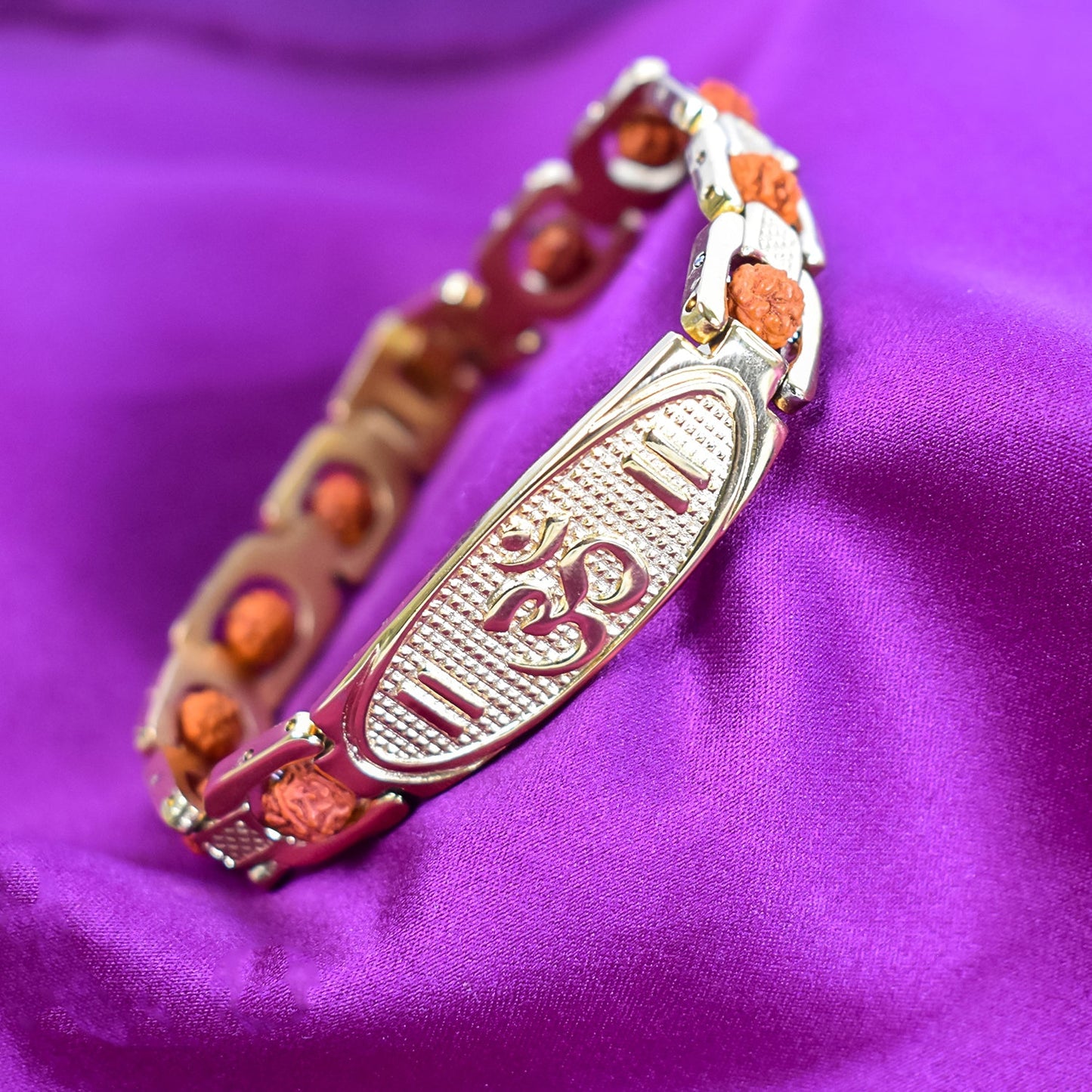 Om Name Bracelet with Rudraksha