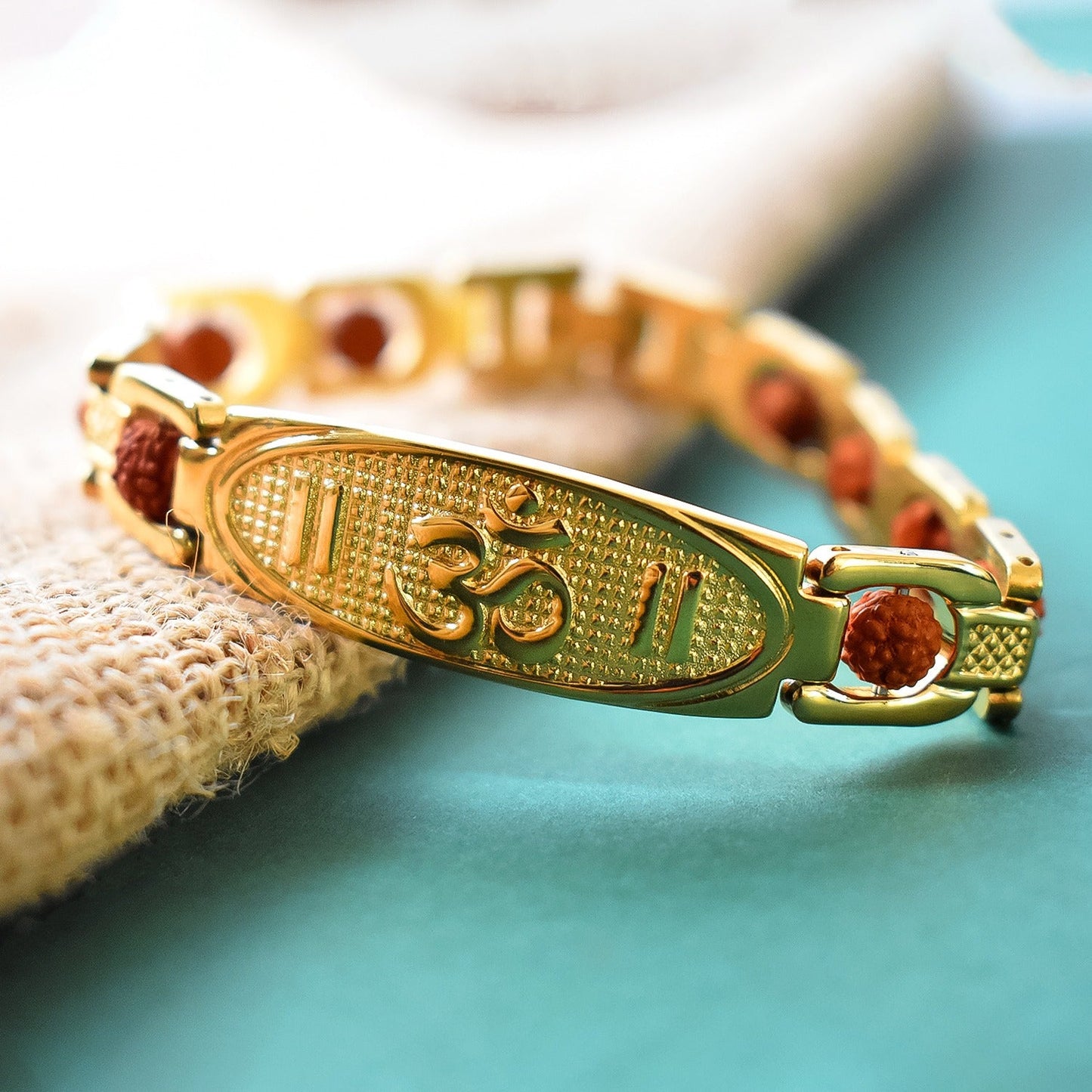 Om Name Bracelet with Rudraksha