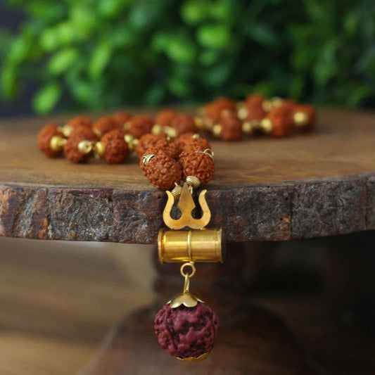 Shiva Damroo Trishool Rudraksh Necklace