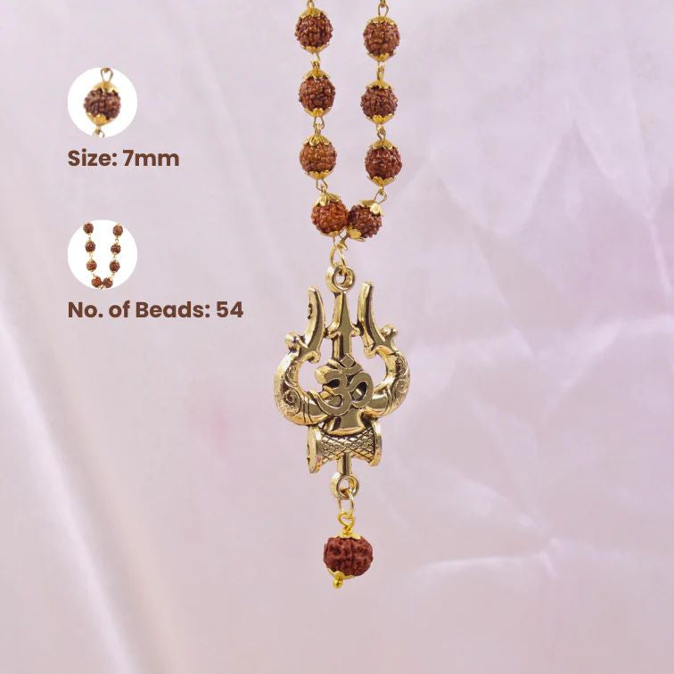 OM Shiva Trishool Rudraksha Necklace