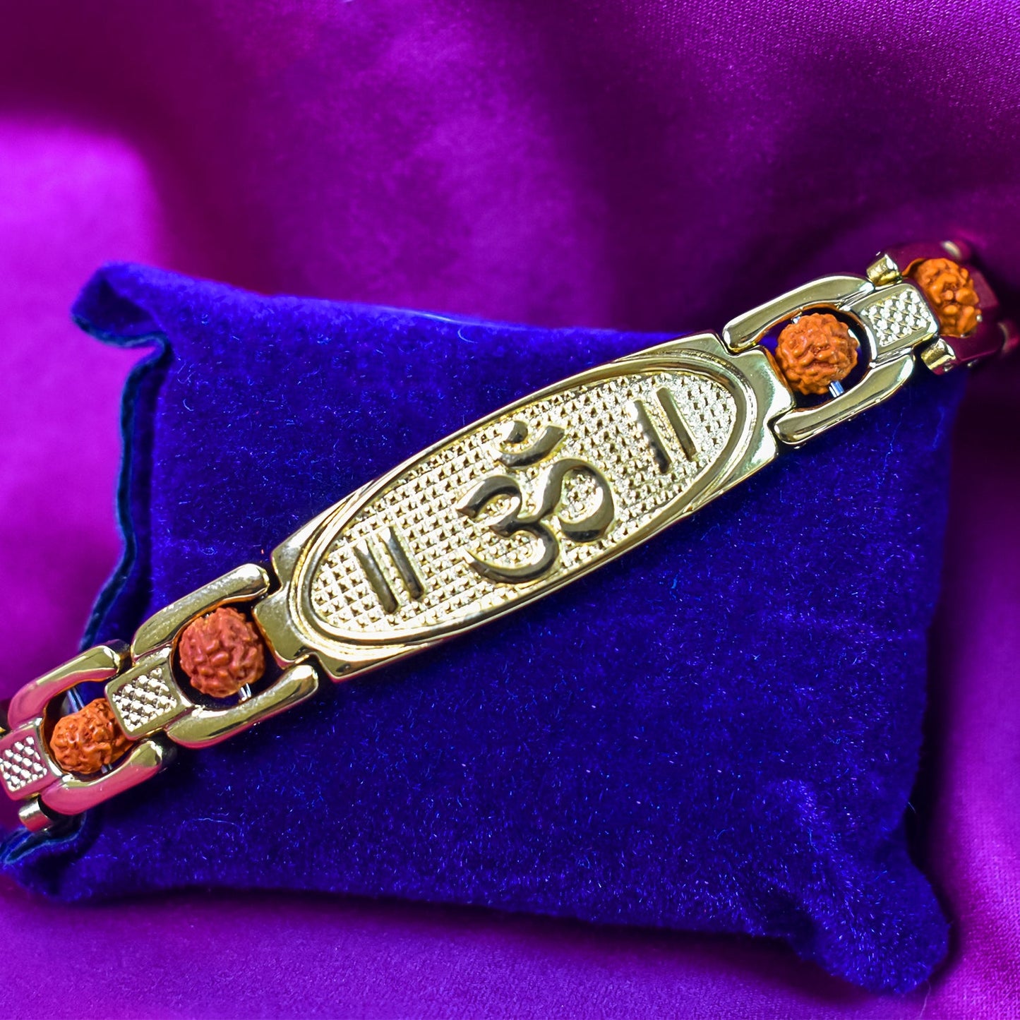 Om Name Bracelet with Rudraksha