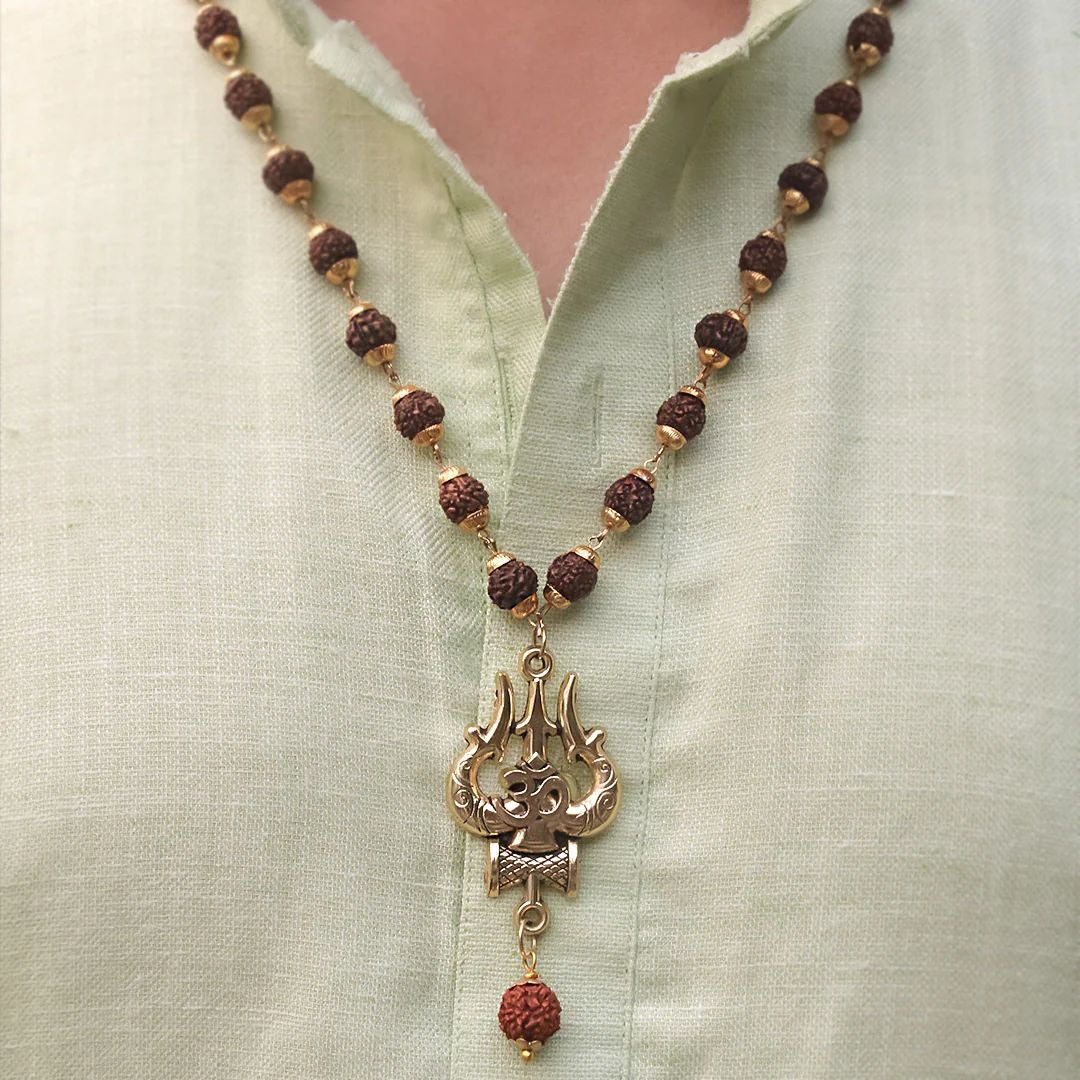 OM Shiva Trishool Rudraksha Necklace