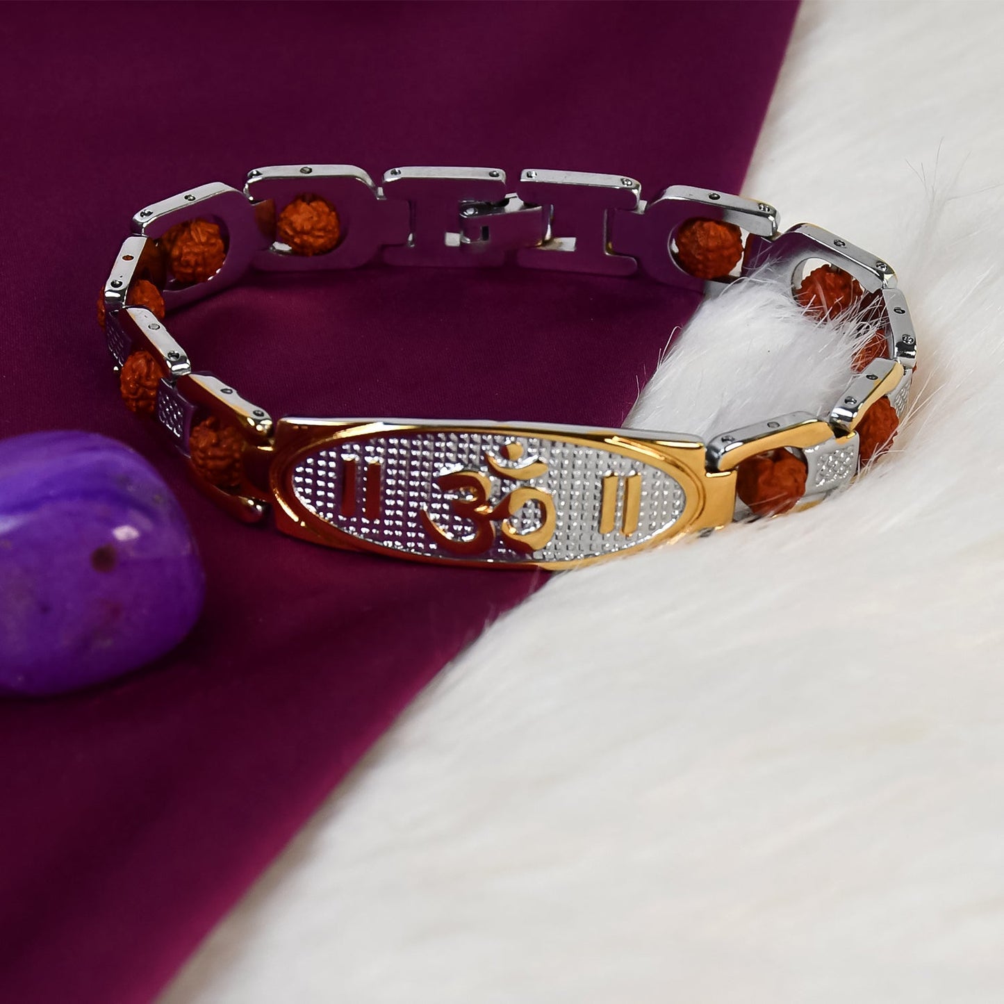 Om Bracelet with Rudraksha Beads