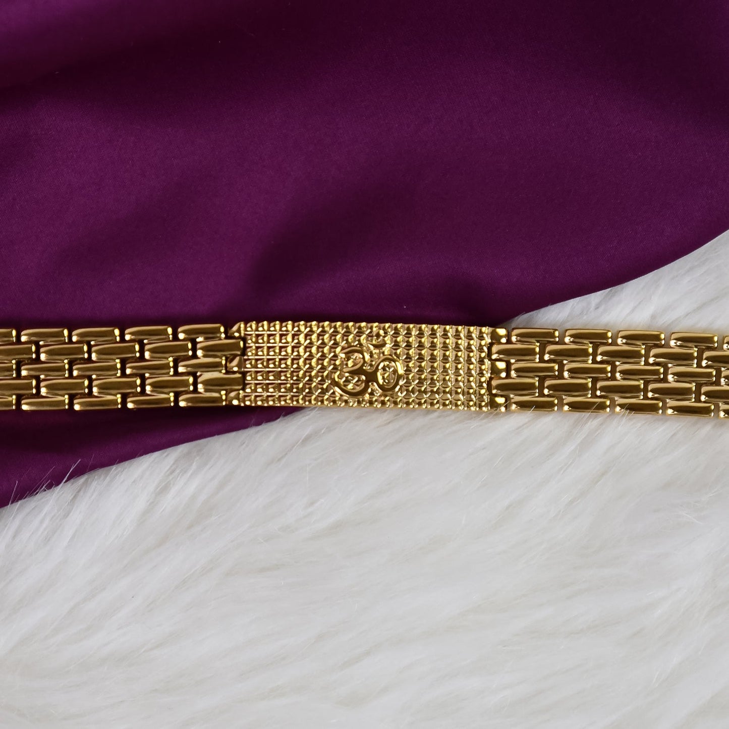 Om Golden Bracelet with IGP Plating